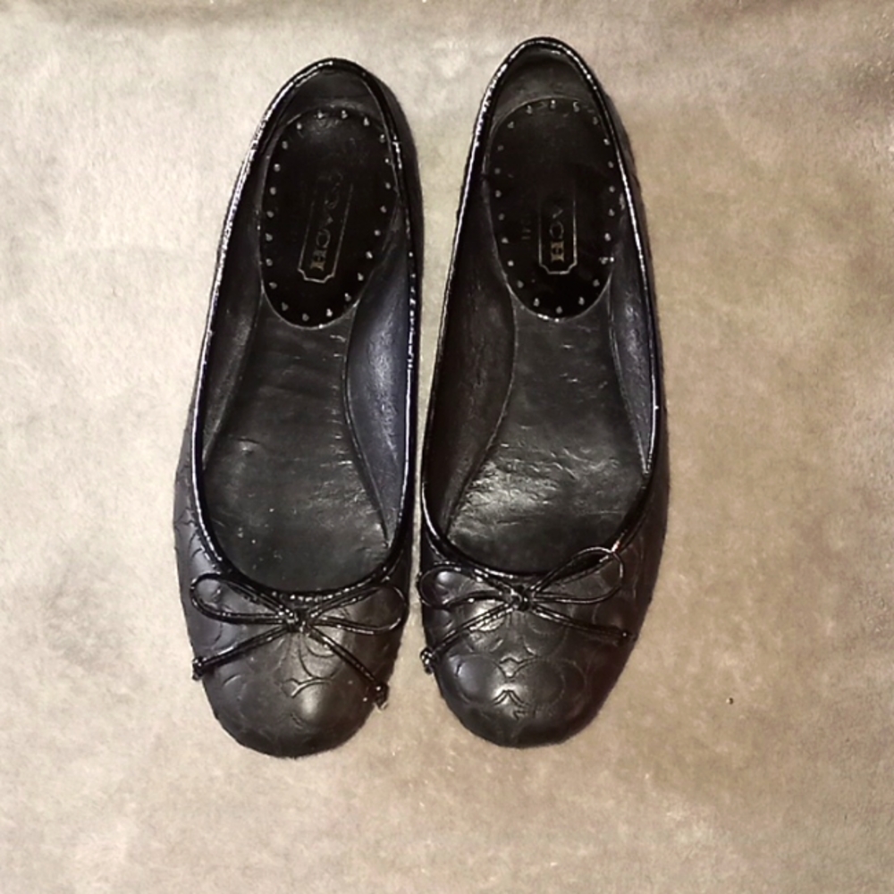 CC 26s Ballet Flats Black Canvas Leather 626301